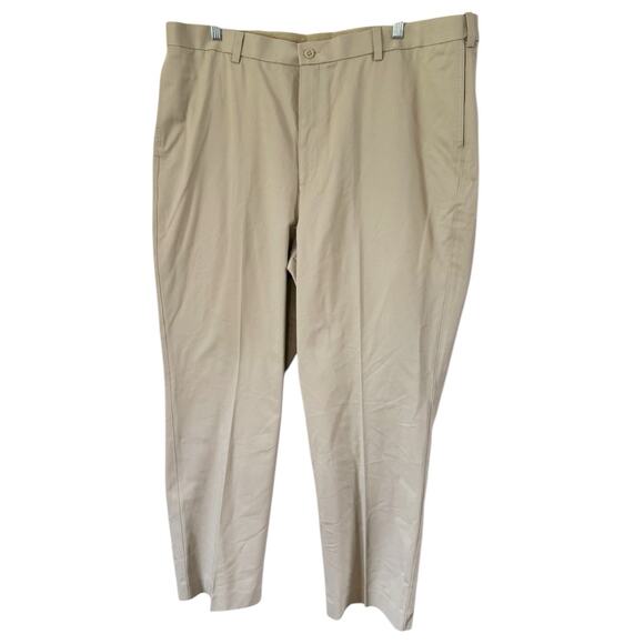 NWT Savane Performance Chino Khaki Comfort Waist Straight Leg Pants Men’s 46x32 - Picture 1 of 7